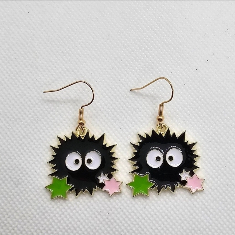 Anime Spirited Away Soot Sprite Earrings! Handmade & Hypo-Allergenic